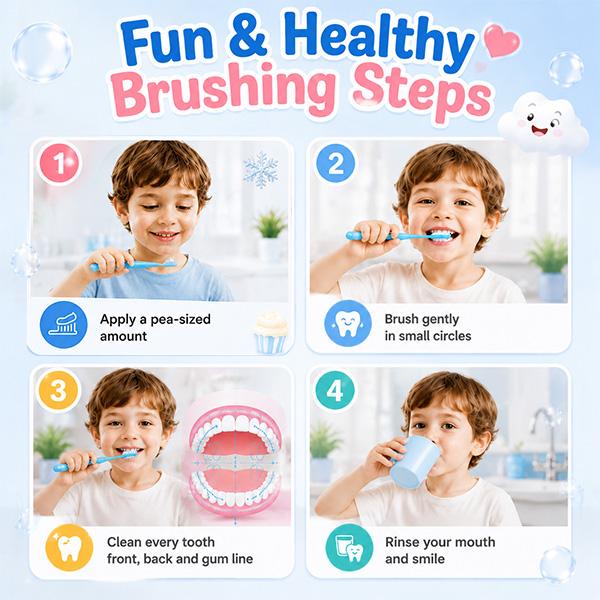 Mixed Fruit Flavor Toothpast use steps