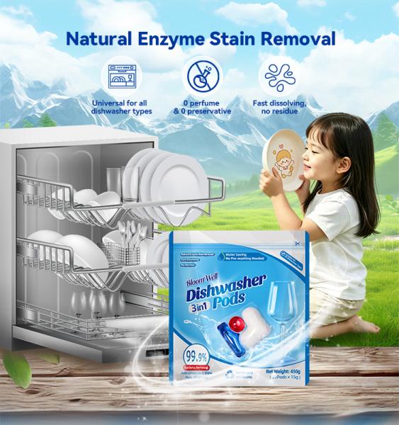 Private Label 3-in-1 Unscented Dishwasher Pods Antibacterial Custom Logo