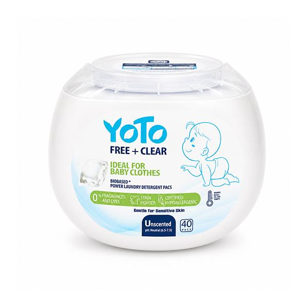 Yoto Laundry Pods: Fragrance-Free, Hypoallergenic, pH-balanced