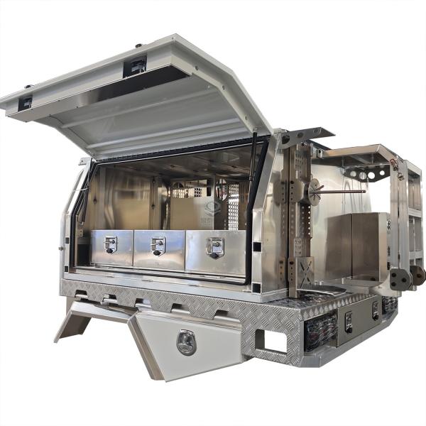 high-gloss &Natural aluminum finish aluminum alloy Ute Canopy with kitchen