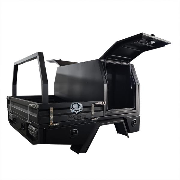 Black aluminum tray and semi-canopy