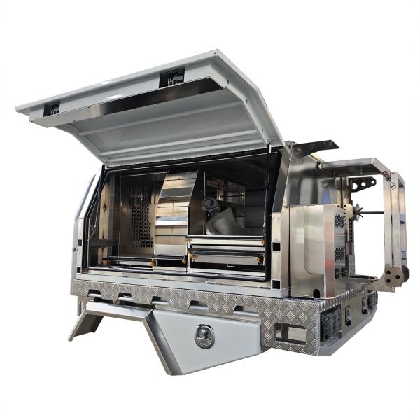 high-gloss &Natural aluminum finish aluminum alloy Ute Canopy with kitchen