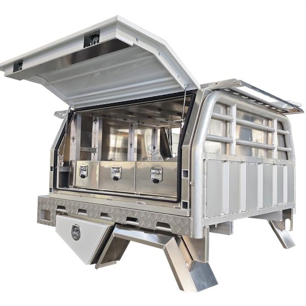 high-gloss &Natural aluminum finish aluminum alloy Ute Canopy with kitchen